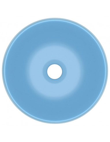 Lavandino Lusso Rotondo Azzurro Opaco 40x15 cm in Ceramica