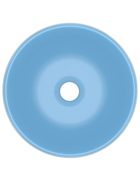 Lavandino Lusso Rotondo Azzurro Opaco 40x15 cm in Ceramica