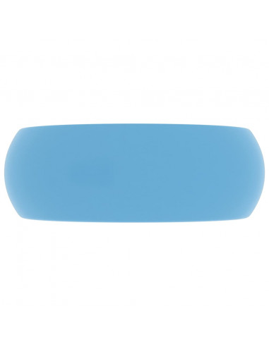 Lavandino Lusso Rotondo Azzurro Opaco 40x15 cm in Ceramica