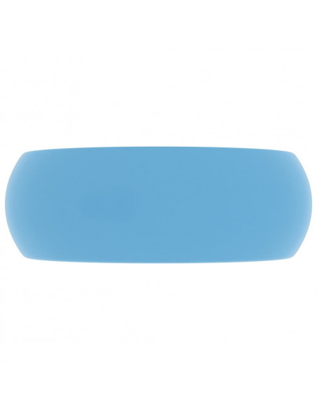 Lavandino Lusso Rotondo Azzurro Opaco 40x15 cm in Ceramica