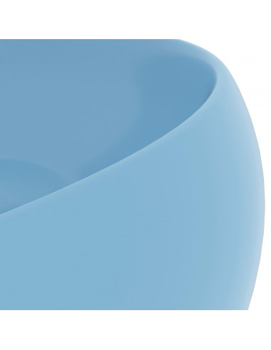 Lavandino Lusso Rotondo Azzurro Opaco 40x15 cm in Ceramica