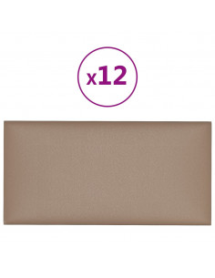 Pannelli Murali 12 pz Cappuccino 30x15 cm in Similpelle 0,54 m² 2