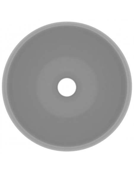 Lavandino Lusso Rotondo Grigio Chiaro Opaco 40x15cm in Ceramica