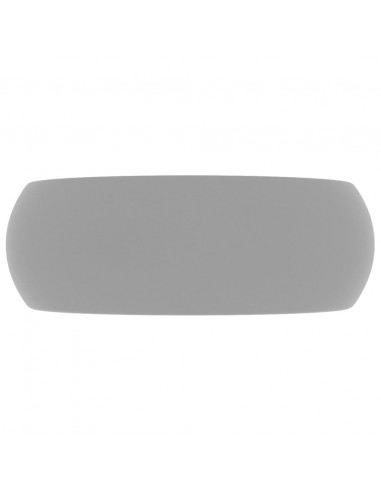 Lavandino Lusso Rotondo Grigio Chiaro Opaco 40x15cm in Ceramica