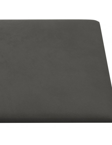 Pannelli Murali 12 pz Grigio Scuro 30x15 cm Velluto 0,54 m²