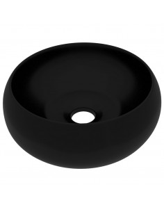 Lavandino Lusso Rotondo Nero Opaco 40x15 cm in Ceramica 2