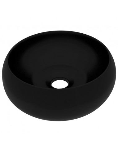 Lavandino Lusso Rotondo Nero Opaco 40x15 cm in Ceramica