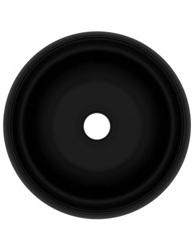 Lavandino Lusso Rotondo Nero Opaco 40x15 cm in Ceramica