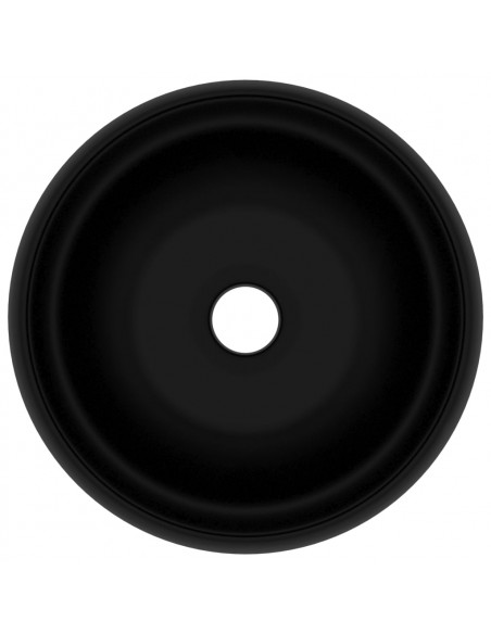 Lavandino Lusso Rotondo Nero Opaco 40x15 cm in Ceramica