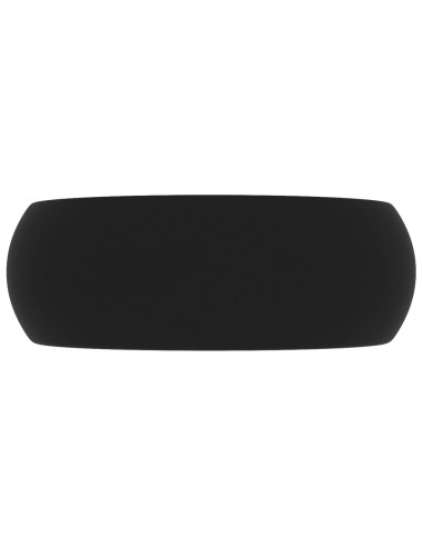 Lavandino Lusso Rotondo Nero Opaco 40x15 cm in Ceramica