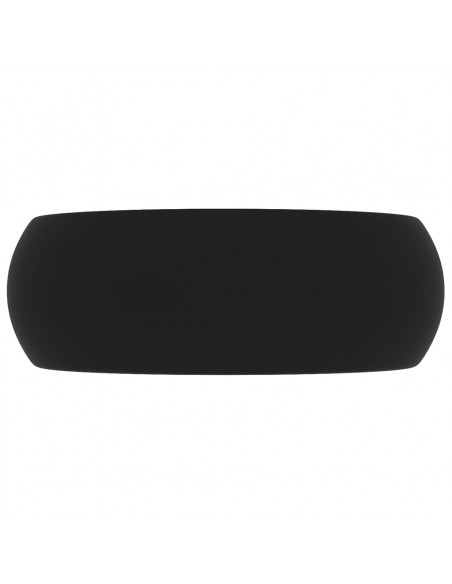 Lavandino Lusso Rotondo Nero Opaco 40x15 cm in Ceramica