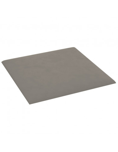 Pannelli Murali 12 pz Grigio Chiaro 30x30 cm in Velluto 1,08 m²