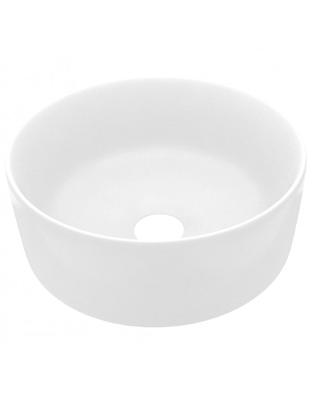 Lavandino Lusso Rotondo Bianco Opaco 40x15 cm in Ceramica