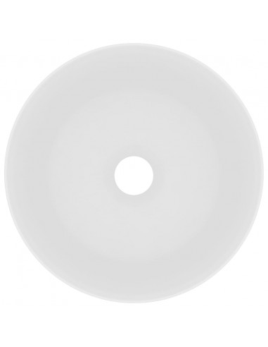 Lavandino Lusso Rotondo Bianco Opaco 40x15 cm in Ceramica
