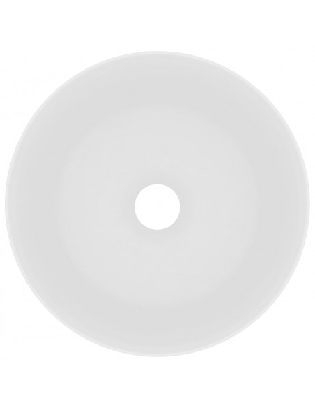 Lavandino Lusso Rotondo Bianco Opaco 40x15 cm in Ceramica