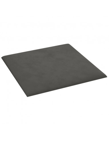 Pannelli Murali 12 pz Grigio Scuro 30x30 cm in Velluto 1,08 m²