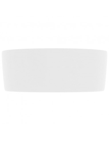 Lavandino Lusso Rotondo Bianco Opaco 40x15 cm in Ceramica