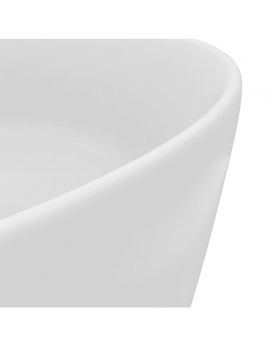 Lavandino Lusso Rotondo Bianco Opaco 40x15 cm in Ceramica