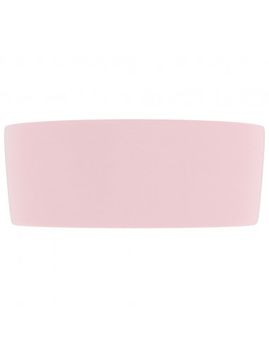 Lavandino Lusso Rotondo Rosa Opaco 40x15 cm in Ceramica