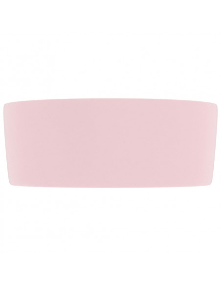 Lavandino Lusso Rotondo Rosa Opaco 40x15 cm in Ceramica