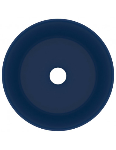 Lavandino Lusso Rotondo Blu Scuro Opaco 40x15 cm in Ceramica