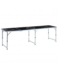 Tavolo da Beer Pong Pieghevole 240 cm Nero 2