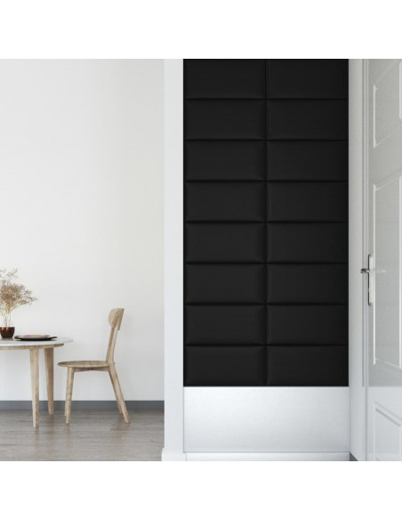 Pannelli Murali 12 pz Neri 60x30 cm Similpelle 2,16 m²