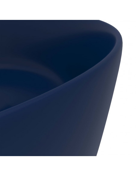 Lavandino Lusso Rotondo Blu Scuro Opaco 40x15 cm in Ceramica