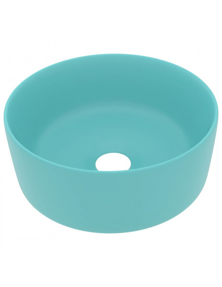 Lavandino Lusso Rotondo Verde Chiaro Opaco 40x15 cm in Ceramica