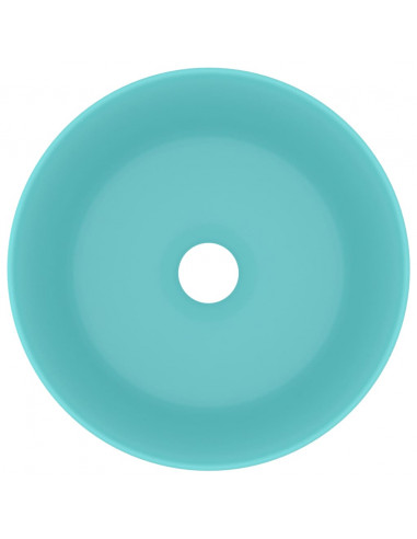 Lavandino Lusso Rotondo Verde Chiaro Opaco 40x15 cm in Ceramica