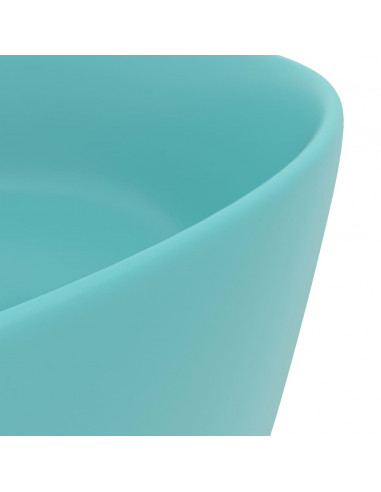 Lavandino Lusso Rotondo Verde Chiaro Opaco 40x15 cm in Ceramica