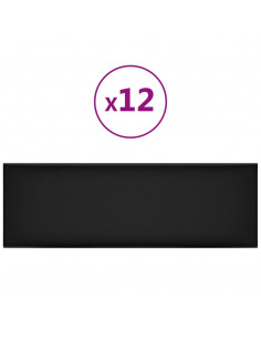 Pannelli Murali 12 pz Neri 90x30 cm in Similpelle 3,24 m² 2