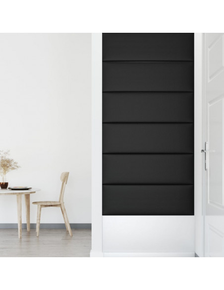 Pannelli Murali 12 pz Neri 90x30 cm in Similpelle 3,24 m²