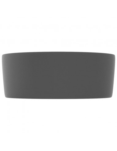 Lavandino Lusso Rotondo Grigio Scuro Opaco 40x15 cm in Ceramica