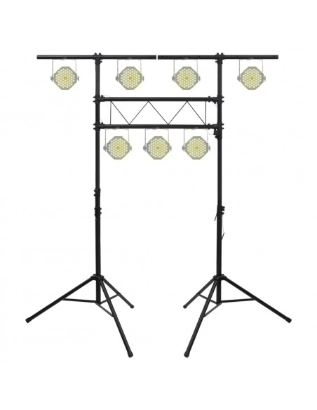 Stativo per Luci Nero 238x115x(180-300) cm Acciaio