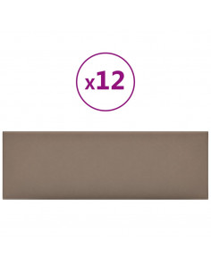 Pannelli Murali 12 pz Cappuccino 90x30 cm in Similpelle 3,24 m² 2
