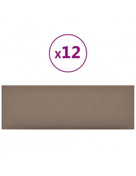 Pannelli Murali 12 pz Cappuccino 90x30 cm in Similpelle 3,24 m²