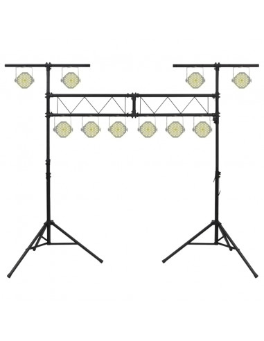 Stativo per Luci Nero 338x115x(180-300) cm Acciaio