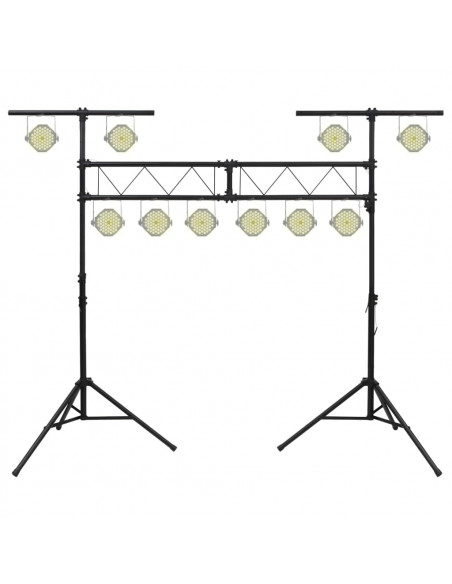Stativo per Luci Nero 338x115x(180-300) cm Acciaio