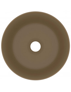 Lavandino Lusso Rotondo Crema Opaco 40x15 cm in Ceramica 2