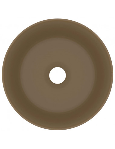 Lavandino Lusso Rotondo Crema Opaco 40x15 cm in Ceramica