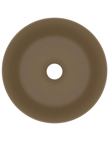 Lavandino Lusso Rotondo Crema Opaco 40x15 cm in Ceramica