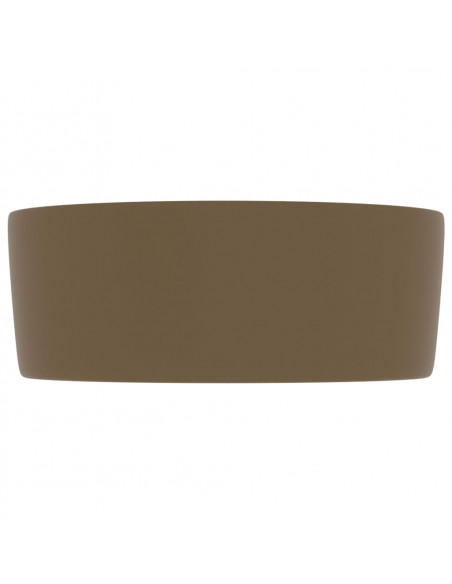 Lavandino Lusso Rotondo Crema Opaco 40x15 cm in Ceramica