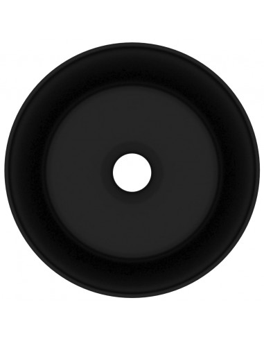 Lavandino Lusso Rotondo Nero Opaco 40x15 cm in Ceramica