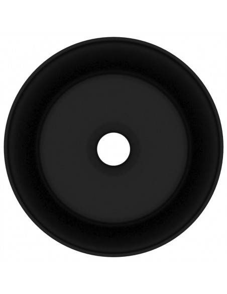Lavandino Lusso Rotondo Nero Opaco 40x15 cm in Ceramica