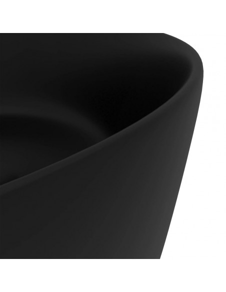 Lavandino Lusso Rotondo Nero Opaco 40x15 cm in Ceramica