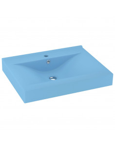 Lavandino con Foro Rubinetto Azzurro Opaco 60x46 cm in Ceramica 2