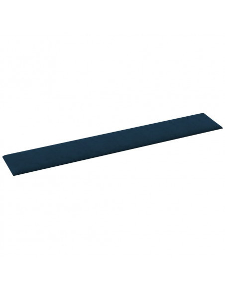 Pannelli Murali 12 pz Blu 90x15 cm Velluto 1,62 m²