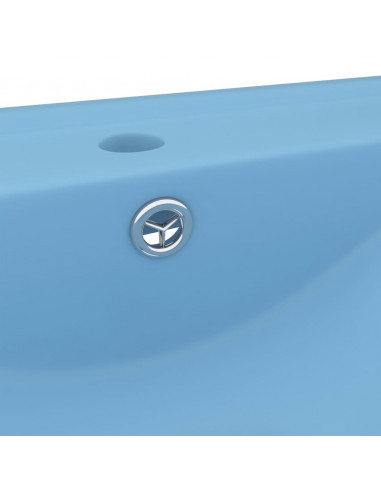 Lavandino con Foro Rubinetto Azzurro Opaco 60x46 cm in Ceramica