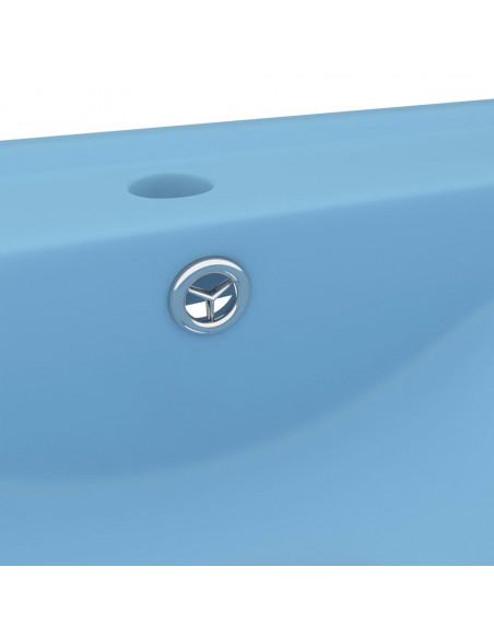 Lavandino con Foro Rubinetto Azzurro Opaco 60x46 cm in Ceramica
